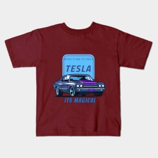 Tesla Car Kids T-Shirt